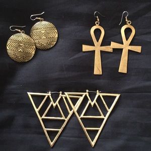 Tribal Style Costume Jewelry Earrings Bundle